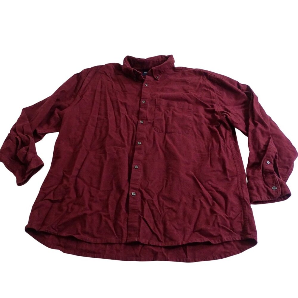 Abercrombie Fitch Oversized Red Stretch Button Down Shirt Men Size L Long Sleeve